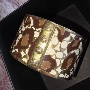 Coach Gold and Brown Women's Bracelet